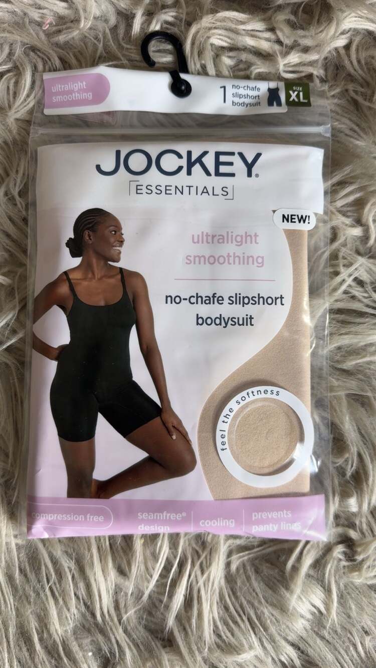 XL Jockey Essentials Women's Ultralight Smoothing Slipshort Bodysuit